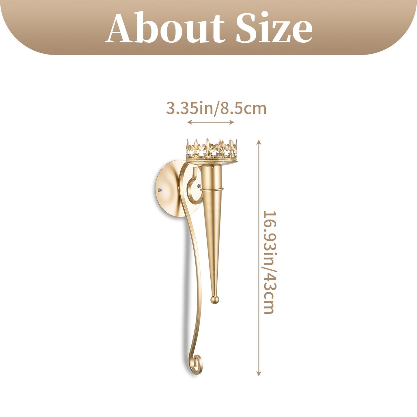 Sziqiqi Wall Candle Holder Gold - Candle Sconces Set of Two for Living Room Bedroom Candle Wall Sconces for Pillars Tealight Candles Decorative Metal Wall Sconce for Bathroom Dining Room Fireplace