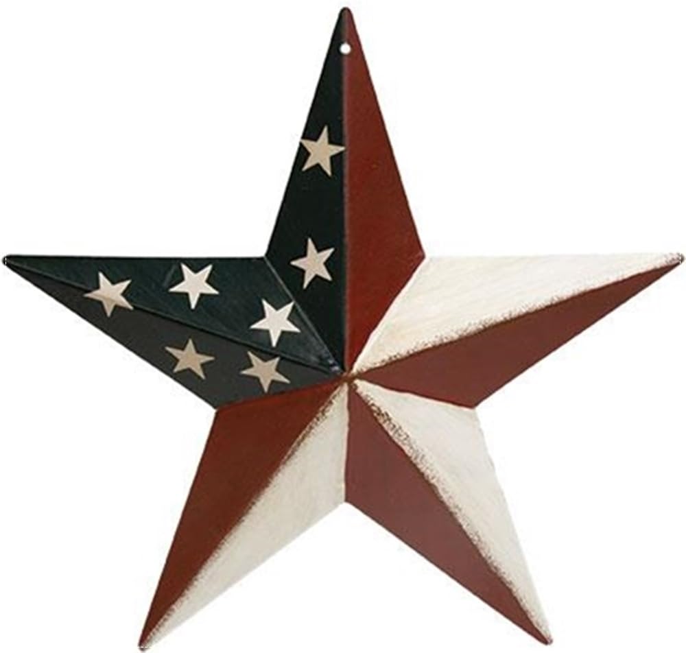 Americana Metal Barn Star | 8 inch | 2 Pc Set |Patriotic Decor
