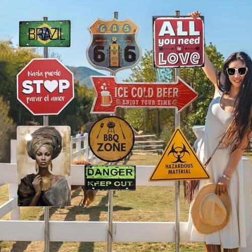 Room Men Cave Art Decoration Metal tin Sign Wall Decor Tin Signs African Black Woman African American Queen Garage 8 x 12 inches