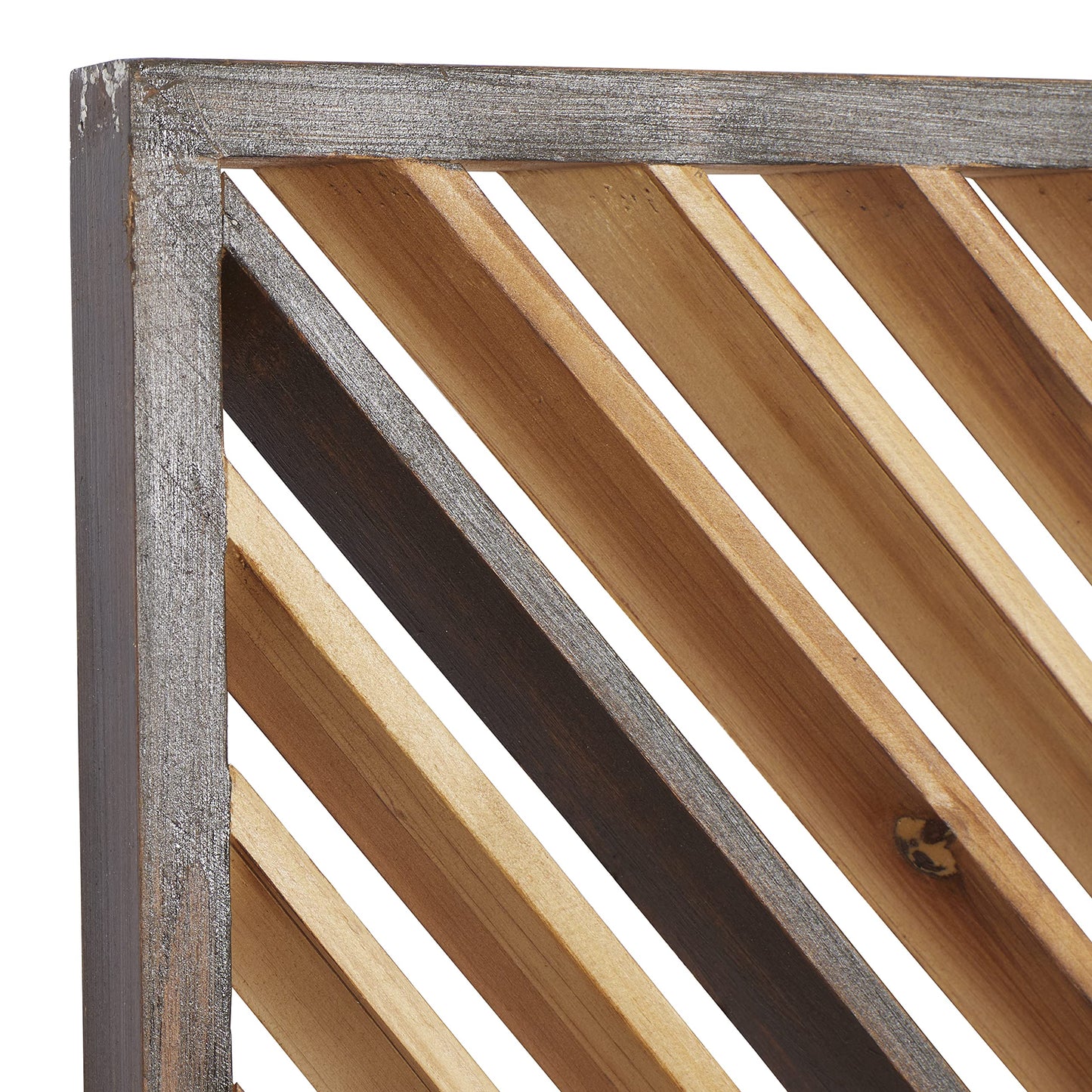 Deco 79 Wood Geometric Home Wall Decor Slatted Wood Design Wall Sculpture, Set of 3 Wall Art 12"W, 35"H, Brown