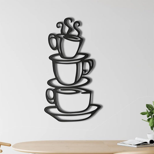 Outlet Black Coffee Cup Silhouette Metal Wall Art for Home Decoration, Java Shops, Restaurants, Gifts