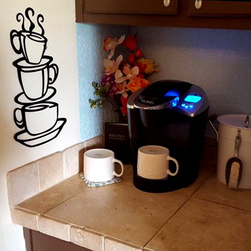 Outlet Black Coffee Cup Silhouette Metal Wall Art for Home Decoration, Java Shops, Restaurants, Gifts
