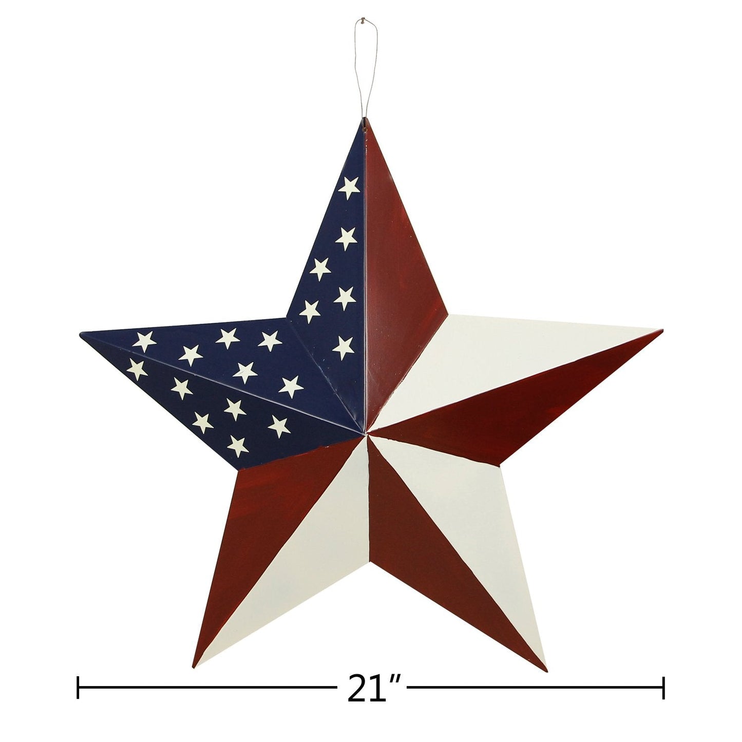 American Barn Star, Metal Patriotic Old Glory Americana Flag Barn Star Wall Decor for July of 4th Independence Day (L-Stars)