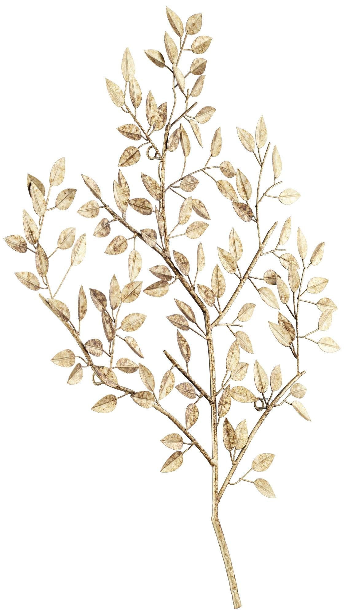 Dahlia Studios Dolma Gold Leaves 36" High Iron Wall Art