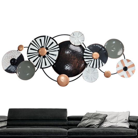 Metal Wall Decor, Modern Geometric Metal Wall Art, Large 61 x 25 inch Handmade 3D Textured Wall Art,Minimalist Décor Wall Sculpture, for Living Room, Bedroom, Dining Room, Kitchen, Office Hotel