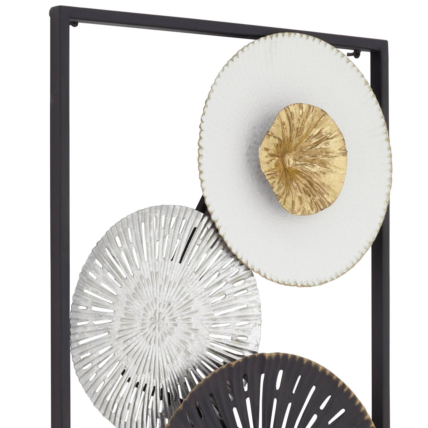Selke 35 1/2" Black White 2-Piece Metal Wall Art Set - Dahlia Studios