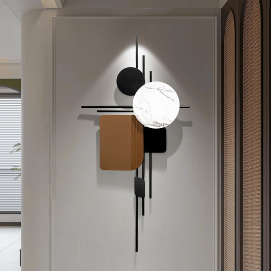 HEBOIX Large Metal Wall Decor Modern Metal Wall Art 3D Wall Sculptures Handmade Wall Hanging Wall Decoration for Living Room/Dinning Room/Bedroom/Entryway/Kitchen/Office